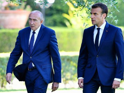 Emmanuel Macron et Gérard Collomb à Rome le 26 juin 2018 - Alberto PIZZOLI [AFP/Archives]