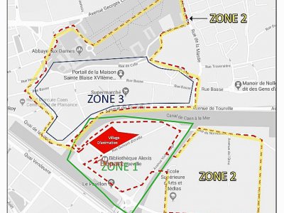 Des restrictions de circulation et stationnement sont mises en place dans trois zones de Caen. - Capture écran Ville de Caen