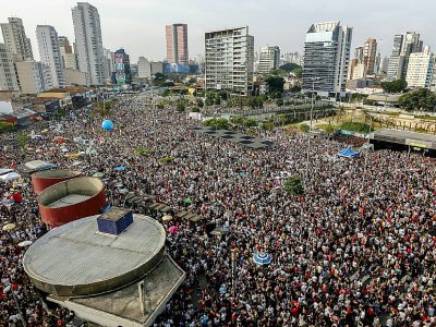 Manifestation anti-Bolsonaro à Sao Paulo, le 29 septembre 2018 - Miguel SCHINCARIOL [AFP]
