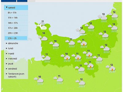 Un temps pluvieux qui tranche avec les précédentes semaines, très sèches. - Capture écran Météo France
