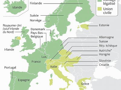 Mariage et union gays en Europe - Sophie RAMIS [AFP]