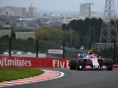 Le Français Esteban Ocon (Force India) lors des qualifications pour le GP du Japon, le 6 octobre 2018 sur le circuit de Suzuka - Toshifumi KITAMURA [AFP]
