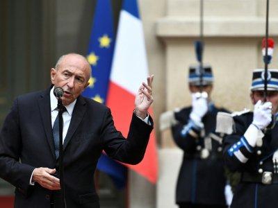 Gérard Collomb, le 3 octobre 2018 à l'Hôtel de Beauvau, à Paris, après sa démission du gouvernement - STEPHANE DE SAKUTIN [AFP/Archives]