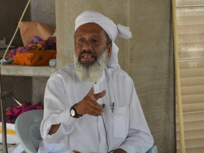 Allah Jurio, imam dans une mosquée de Mithi au Pakistan, le 25 mai 2018 - RIZWAN TABASSUM [AFP]