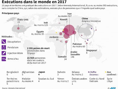 Exécutions dans le monde en 2017 - John SAEKI [AFP]