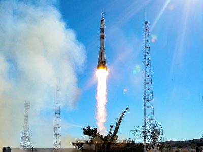 La fusée Soyouz MS-10 décolle de Baïkonour, le 11 octobre 2018 au Kazakhstan - Kirill KUDRYAVTSEV [AFP]