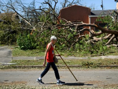 Panama City, Floride, au lendemain du passage de l'ouragan meurtrier Michael, le 11 octobre 2018 - Brendan Smialowski [AFP]