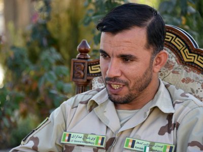 Le général Abdul Raziq, chef de la police de Kandahar, lors d'une conférence de presse le 2 janvier 2018 - JAWED TANVEER [AFP/Archives]