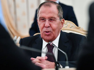 Le ministre russe des Affaires étrangères Sergueï Lavrov, le 3 octobre 2018 à Moscou - Yuri KADOBNOV [AFP/Archives]