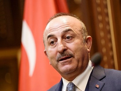 Le ministre des Affaires Etrangères turc Mevlüt Cavusoglu, à Pristina, le 19 octobre 2018 - Armend NIMANI [AFP/Archives]