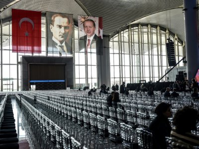 Vue du nouvel aéroport d'Istanbul, lors de son inauguration le 29 octobre 2018. - BULENT KILIC [AFP]