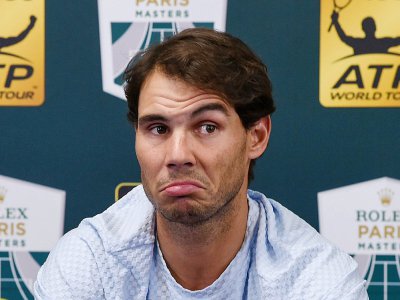 L'Espagnol Rafael Nadal en conférence de presse lors du Masters 1000 de Paris, le 31 octobre 2018 - Anne-Christine POUJOULAT [AFP]