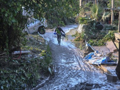 Dévastations après les inondations en Sicile, près de la demeure où neuf personnes de la même famille ont péri. Casteldaccia, près de Palerme, le 4 novembre 2018. - Alessandro FUCARINI [AFP]