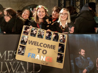 Des fans attendent l'arrivée des interprètes pour la première mondiale de "Les Crimes de Grindelwald" à Paris, le 8 novembre 2018 - Geoffroy VAN DER HASSELT [AFP]