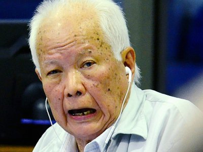 Le chef de l'Etat du "Kampuchéa démocratique" Khieu Samphan, 87 ans, en 2017 - NHET SOK HENG [ECCC/AFP]