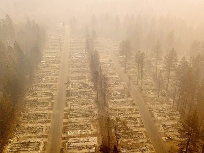 Un quartier de Paradise, en Californie, ville quasiment rayée de la carte par le gigantesque incendie "Camp Fire", le 15 novembre 2018 - Josh Edelson [AFP]