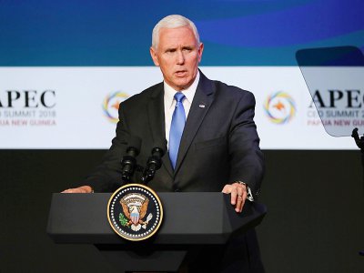 Le vice-président américain Mike Pence au sommet de l'Apec, à Port Moresby le 17 novembre 2018 - Fazry ISMAIL [POOL/AFP]