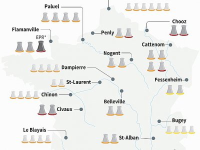 Les centrales nucléaires françaises - Sophie RAMIS, Alain BOMMENEL [AFP]