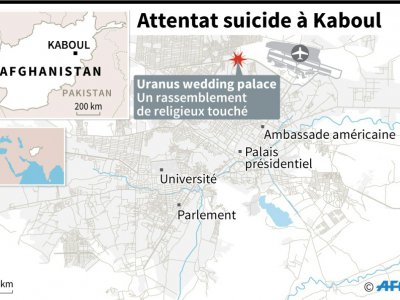 Localisation de l'attentat suicide qui a frappé un rassemblement de religieux mardi à Kaboul - AFP [AFP]
