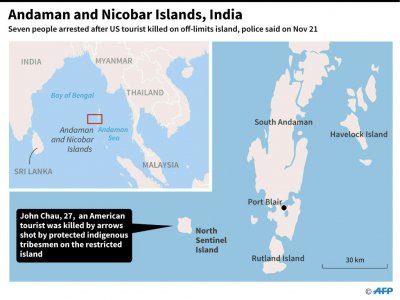 Carte du territoire indien des îles d'Andaman et Nicobar - AFP [AFP]
