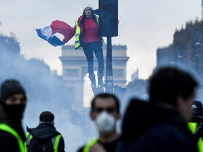 Manifestation des "gilets jaunes" sur les Champs-Elysées samedi 24 novembre 2018 - Bertrand GUAY [AFP]