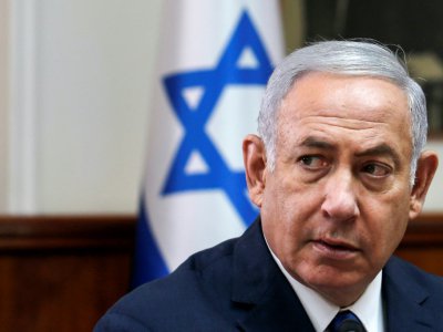 Le Premier ministre israélien Benjamin Netanyahu à Jérusalem lors du conseil des ministres le 5 septembre 2018 - RONEN ZVULUN [POOL/AFP/Archives]