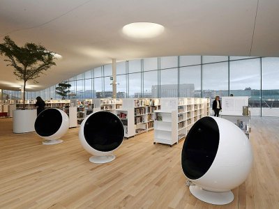 L'une des salles de la nouvelle bibliothèque centrale d'Helsinki, le 30 novembre 2018 - Markku Ulander [Lehtikuva/AFP]