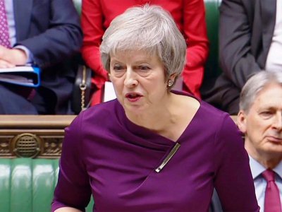 Theresa May, ici à la Chambre des Communes le 3 décembre 2018, joue son avenir à la tête du gouvernement du Royaume-Uni - HO [PRU/AFP]