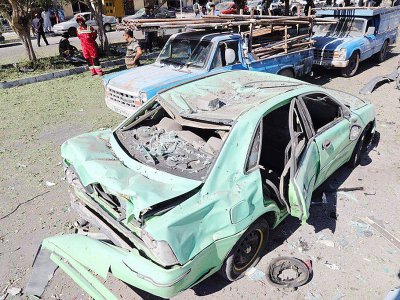 Un attentat suicide à la voiture piégée a visé le 6 décembre 2018 un poste de commandement de la police dans la ville iranienne de Chabahar (sud-est) faisant deux morts - STR [FARS NEWS AGENCY/AFP]