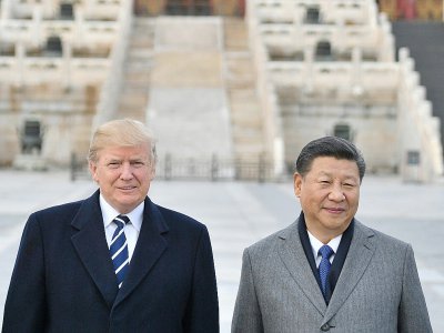 Les présidents Donald Trump et Xi Jinping à Pékin le 8 novembre 2017 - Jim WATSON [AFP/Archives]