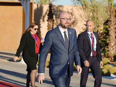 Le Premier ministre belge Charles Michel à son arrivée à la conférence des Nations unies sur les migrations, le 10 décembre 2018 à Marrakech (Maroc) - FETHI BELAID [AFP]
