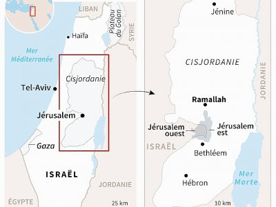 Localisation de Ramallah en Cisjordanie - John SAEKI [AFP]
