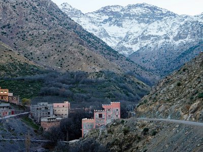 Les montagnes du Haut-Atlas dans le sud du Maroc, un site près duquel deux randonneuses suédoises ont été retrouvées mortes le 17 décembre 2018. Photo prise près d'Imlil le 18 décembre 2018 - FADEL SENNA [AFP]
