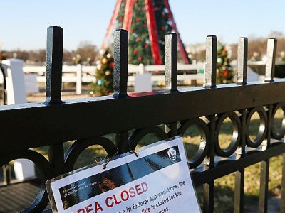 L'arbre de Noël national est inaccessible à Washington à cause du "shutdown", le 23 décembre 2018 - MARK WILSON [GETTY IMAGES NORTH AMERICA/AFP]