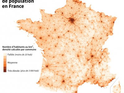 La densité de population en France - Simon MALFATTO [AFP]