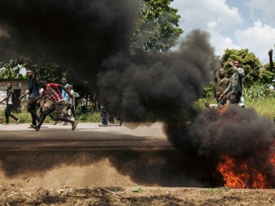 Manifestation contre le report des  élections présidentielle, législatives et provinciales à Beni, dans l'est de la RD Congo, le 27 décembre 2018 - ALEXIS HUGUET [AFP]