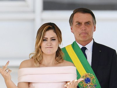 La première dame brésilienne, Michelle Bolsonaro, a supris le 1er janvier 2019 en prononçant un discours en langage des signes lors des cérémonies d'investitude de son mari - EVARISTO SA [AFP]