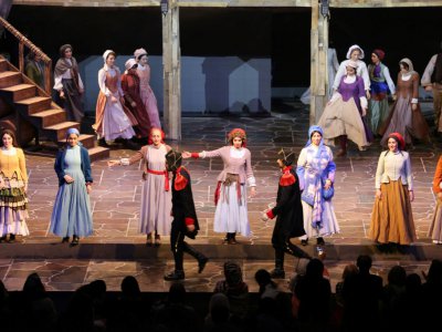 Une scène de la comédie musicale tirée des "Misérables" qui rencontre un franc succès à Téhéran, le 3 décembre 2018 - ATTA KENARE [AFP]