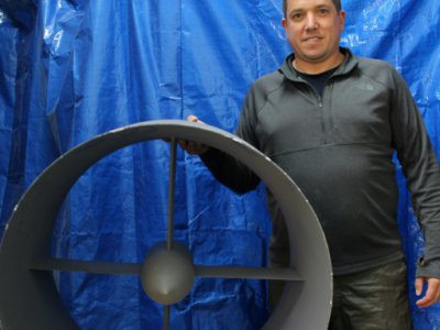 Le cofondateur de NFT Guy Kaplinsky qui doit présenter une voiturre volante au CES de Las Vegas - Glenn CHAPMAN [AFP Photo]