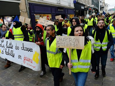 Manifestation de "gilets jaunes" le 5 janvier 2019 au Mans - Jean-François MONIER [AFP]