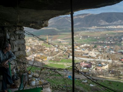 L'une des dernières habitations dans des grottes, sur les hauteurs de la vallée de Hasankeyf en Turquie, le 13 décembre 2018 - BULENT KILIC [AFP]