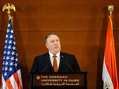 Le chef de la diplomatie américaine Mike Pompeo confirme le retrait américain de Syrie tout en tentant de rassurer ses alliés, le 10 janvier 2019 au Caire - ANDREW CABALLERO-REYNOLDS [POOL/AFP]