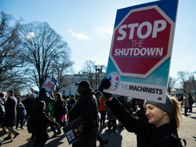 Des manifestants devant la Maison Blanche à Washington le 10 janvier 2019 - NICHOLAS KAMM [AFP]
