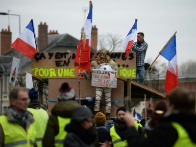 Rassemblement de "gilets jaunes", le 12 janvier 2018 à Bourges - GUILLAUME SOUVANT [AFP]
