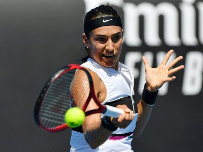 La Française Caroline Garcia face à sa compatriote Jessica Ponchet au 1er tour de l'Open d'Australie, le 14 janvier 2019 à Melbourne - SAEED KHAN [AFP]
