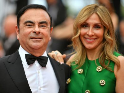 Carlos Ghosn et sa femme Carole le 26 mai 2017 à Cannes, lors du festival du film - LOIC VENANCE [AFP/Archives]