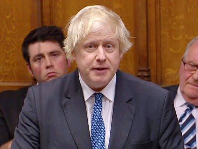 L'ancien chef de la diplomatie britannique Boris Johnson au Parlement, à Londres le 4 décembre 2018, lors d'un débat sur l'accord de Brexit - HO [PRU/AFP/Archives]