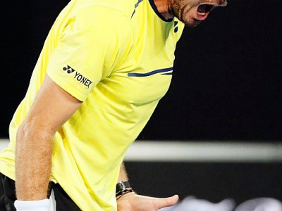 Le Suisse Stan Wawrinka face au Canadien Milos Raonic au 2e tour de l'Open d'Australie, le 17 janvier 2019 à Melbourne - DAVID GRAY [AFP]