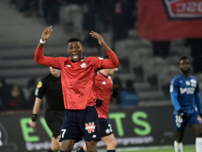 Le joueur de Lille Raphaël Leao buteur lors de la victoire à domicile 2-1 face à Amiens en 21e journée de L1 le 18 janvier 2019 - FRANCOIS LO PRESTI [AFP]