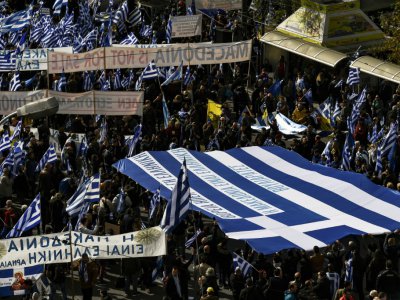 Manifestation à Athènes pour protester contre l'accord sur le nouveau nom de la Macédoine, le 20 janvier 2019 - ARIS MESSINIS [AFP]